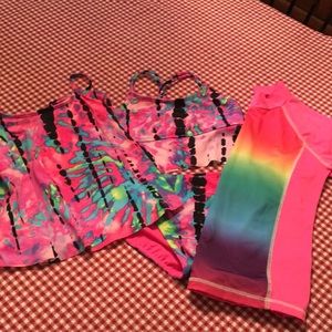 Justice Swimwear Tankini bikini and upf top